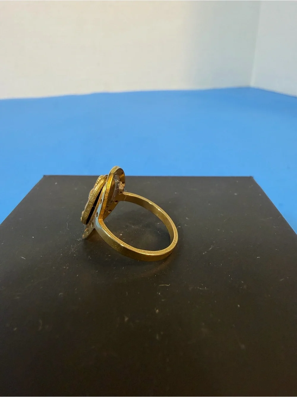 religious ring featuring the Virgin of Guadalupe